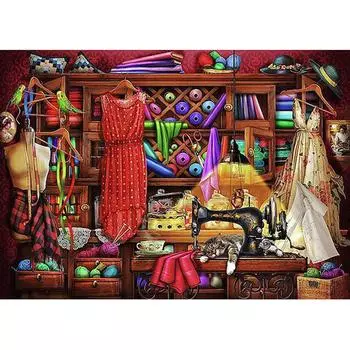 Алмазная 5D DIY Алмазная картина «Комната проектирования» Алмазная вышивка Крестом Мозаика Картина 20X30CM