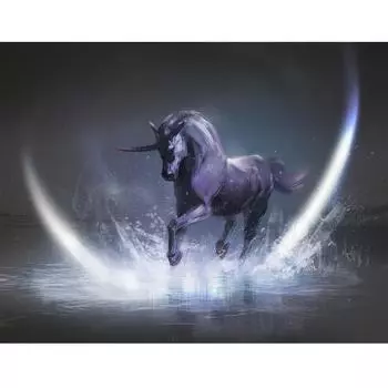 Алмазная 5D DIY алмазная живопись Луна Единорог Мозаика Вышивка крестиком художественный узор Алмазная вышивка ремесло украшение дома Full Square (20X30CM)