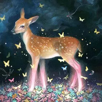 Алмазная бабочка 5D DIY алмазная живопись животные прекрасный олень вышивка крестом горный хрусталь мозаика домашний декор 30X30CM