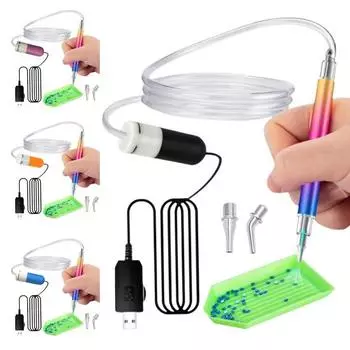 Алмазная художественная ручка без воска, электрическая алмазная художественная ручка, работающая от USB, вакуумная ручка для размещения алмазов для самостоятельного создания алмазных художественных изделий