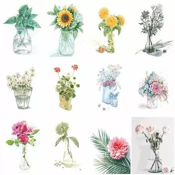 Алмазная инкрустация DIY 5D алмазная живопись цветы зеленые листья Алмазная мозаика вышивка крестиком украшение дома Full Round 20x25CM