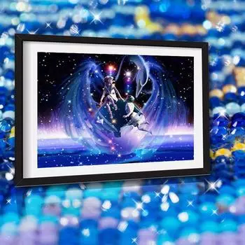 Алмазная картина 12 зодиакальных алмазных вышивок Созвездия Звездная ночь Пейзаж Вышивка крестиком 20X30CM