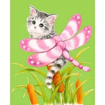 Алмазная картина 3D DIY Алмазная вышивка Наклейки на стену Вышивка с бриллиантами Бабочка Кошка Цветы Домашний декор 20X30CM