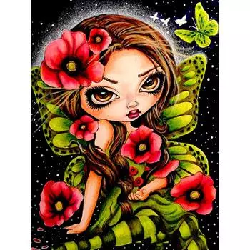 Алмазная картина 5d девушка мультфильм полный комплект алмазной вышивки изображение стразами украшение дома 20X30CM