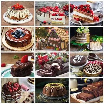 Алмазная картина 5d Diy торт домашний декор алмазная вышивка крестиком еда десерт мозаика кристалл картина Full Round 20x30CM