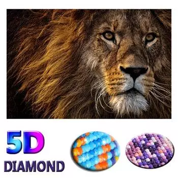 Алмазная картина 5d Лев Алмазная вышивка животное вышивка крестиком 20X30CM