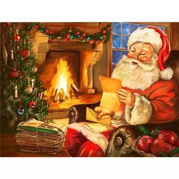 Алмазная картина 5d Полная квадратная дрель Алмазная вышивка Крестом Животное Мозаика Зимняя настенная художественная декорация Full Round (20X30CM)