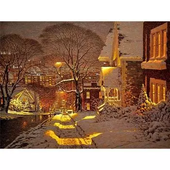 Алмазная картина 5d Полный квадратный дрель Алмазная вышивка Зимняя мозаика Рукоделие Домашний декор Full Round (20X30CM)