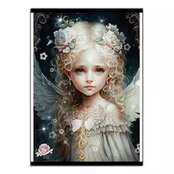 Алмазная картина 5DDIYl Мозаика Гостиная Украшение дома Веселая вышивка с изображением девушки-ангела Христианская роспись настенное искусство Подарок Full Round 20x30CM
