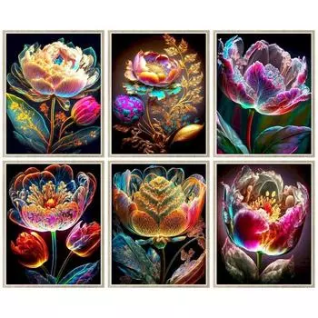 Алмазная картина, абстрактный цветок, полная квадратная дрель, Алмазная вышивка, распродажа, мозаика, цветок, рукоделие, домашний декор своими руками Full Round 20x30CM