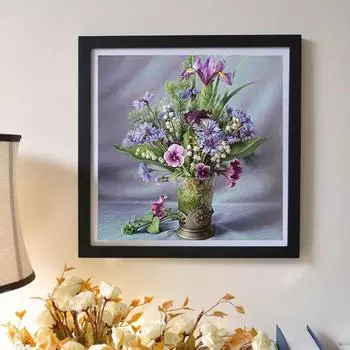 Алмазная картина Алмазная вышивка 3D DIY Kit Алмазная мозаика Цветочная декоративная Алмазная мозаика со стразами 20X30CM