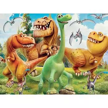 Алмазная картина, алмазная вышивка, мультяшный мир динозавров, сделай сам, Алмазная мозаика, стразы, набор для вышивки крестиком, украшение дома, подарок Full Round 20x30CM