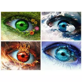 Алмазная картина Алмазная вышивка Разноцветные женские глаза 5D DIY Мозаика Подарок Украшение дома 20X30CM