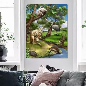 Алмазная картина Алмазная вышивка Животное 5D DIY Полный круглый крестик 20X30CM