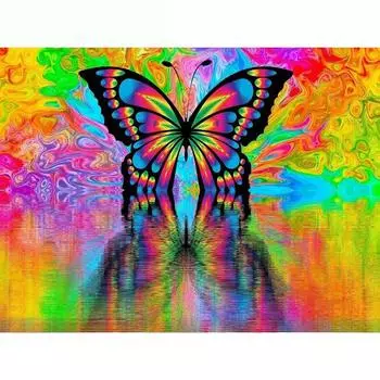 Алмазная картина Бабочка Полный дрель Круглая картина из горного хрусталя Алмазная мозаика Алмазная вышивка 20X30CM