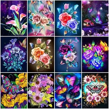 Алмазная картина бабочка вышивка цветок полный квадрат круглая вышивка крестом мозаика животное новое поступление ручная работа Full Round 20x30CM