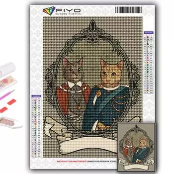 Алмазная картина CaAnthropomorphic Cute Animals Вышивка крестом Стразы Домашний декор Full Round 20X30CM