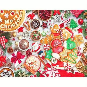 Алмазная картина, чашка, хлеб, картинки из страз, сделай сам, Рождественская вышивка, вышивка крестиком, мозаика, торт, домашний декор 30x40 см/12x16 дюймов 30x40cm NO Frame