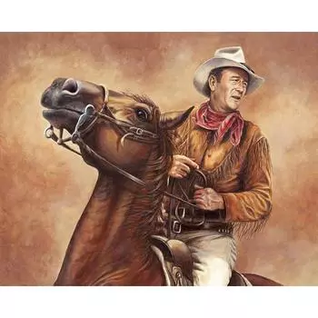 Алмазная картина Человек верхом на лошади Кристалл Вышивка Крестом Рукоделие Мозаика Картина 20X30CM