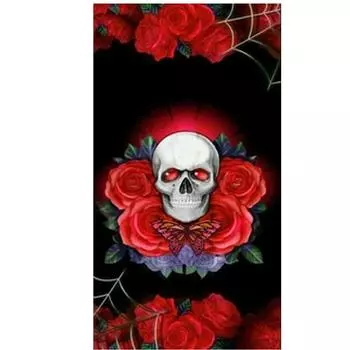 Алмазная картина Череп 5D DIY Призрак Красная роза Фреска Вышивка Полный квадратный круглый дрель Мозаика Наборы для вышивки крестом Домашний декор A2246 Full Round 20x40CM