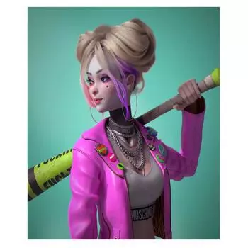 Алмазная картина Cool Girl DIY 5D Вышивка крестиком Полный квадратный/круглый алмазная мозаика Оригинальная картина Украшение дома Искусство Full Square (20X30CM)