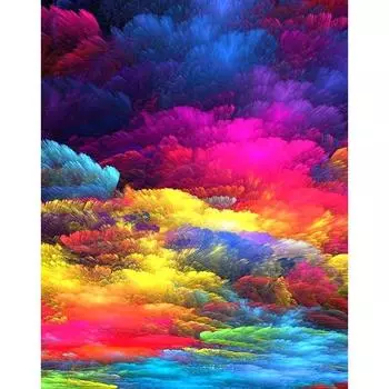 Алмазная картина Цветное облако Пейзаж Мозаика Алмазная вышивка Крестом 20X30CM