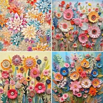 Алмазная картина Цветочная мозаика Картина Стразы Полный квадрат Круглый 5D DIY Ручная вышивка Искусство Декор Главная Full Round 20x20CM