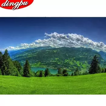 Алмазная картина, цветок одуванчика, Алмазная вышивка, пейзаж, распродажа, полная круглая Алмазная мозаика, набор для вышивки крестом, подарок 20X30CM