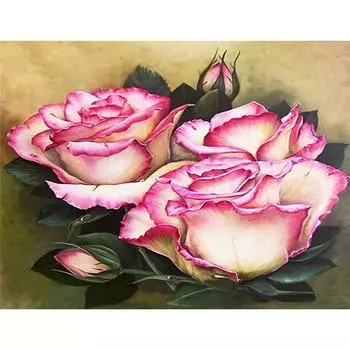 Алмазная картина цветок розы полная круглая мозаика вышивка крестом украшение дома 30x40 см/12x16 дюймов 30x40cm NO Frame