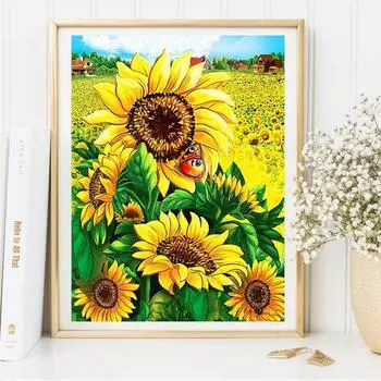 Алмазная картина Цветы 5D Алмазная картина Вышивка крестиком Алмазная живопись Полная дрель 15*20cm