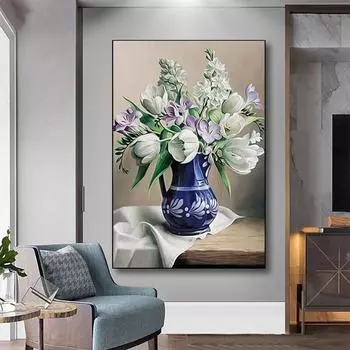 Алмазная картина Цветы Алмазная художественная картина Вышивка крестиком Алмазная вышивка Картина 15*20cm