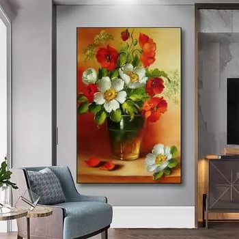 Алмазная картина Цветы Алмазная художественная живопись Набор для вышивания Алмазная картина Полный дрель Круглый 15*20cm