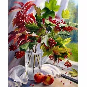 Алмазная картина Цветы Вышивка крестиком Алмазная вышивка Настенный декор 20X30CM