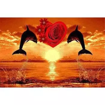 Алмазная картина Дельфин Алмазная распродажа Животные Наборы для вышивки крестом из бисера 20X30CM