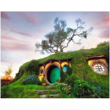 Алмазная картина «Деревня Хоббита», полная круглая дрель, свадебное украшение, вышивка крестом, Алмазная вышивка 20X30CM