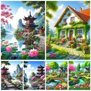 Алмазная картина Дерево Тауэрский мост 5DDIY Полный круглый квадратный пейзаж Алмазная мозаика Ювелирные изделия Вышитый крест Украшение для дома Full Round 20x30CM