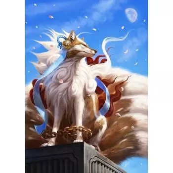 Алмазная картина Девятихвостая лиса DIY 5D вышивка крестиком полная квадратная/круглая алмазная мозаика оригинальная картина украшение дома искусство Full Square (20X30CM)