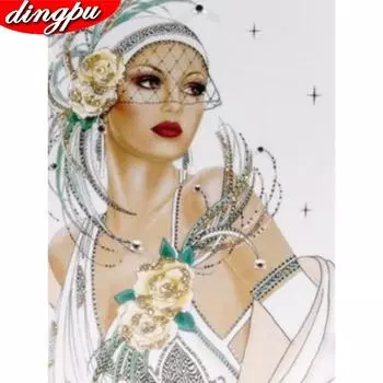 Алмазная картина Девушка 5d Алмазная вышивка Распродажа Стразы Картинки 20X30CM