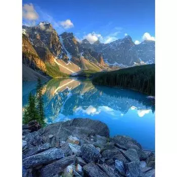 Алмазная картина DIY Алмазная вышивка горный хрусталь Пейзаж Водопад Горный подарок 20X30CM