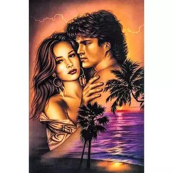 Алмазная картина для пар, полная дрель, круглая любовь, морская мозаика, сделай сам, алмазная живопись, вышивка крестиком, домашний декор Full Round 20x25CM