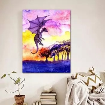 Алмазная картина Дракон Алмазная вышивка Животное Кристалл Мозаика Алмазная художественная вышивка Крестиком 20X30CM