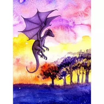Алмазная картина Дракон Алмазная вышивка Животное Кристалл Мозаика Алмазная художественная вышивка Крестиком 20X30CM
