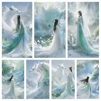 Алмазная картина Fairy Dust Arctic Fox 5D DIY Fantasy Aniamls Полная квадратная круглая вышивка мозаика крестиком для домашнего декора Full Round 20x30CM