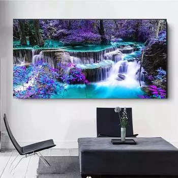 Алмазная картина фиолетовый осенний пейзаж алмазная живопись новые наборы для вышивки крестом горный хрусталь картина сделай сам мозаика вышивка домашний декор 30x60CM