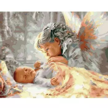 Алмазная картина Full Drill Ангелы и младенцы 5d Diy Алмазная вышивка Картина 20X30CM