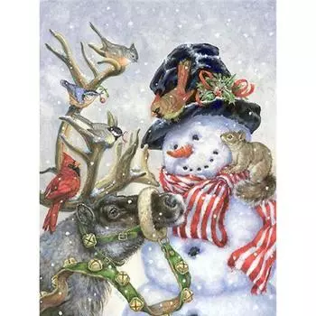 Алмазная картина Full Drill, YEESAM ART Снеговик Зима 5D DIY Набор для алмазной живописи