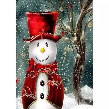 Алмазная картина Full Drill, YEESAM ART Снеговик Рождество Зима 5D DIY Набор для алмазной живописи