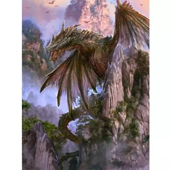 Алмазная картина «Горный дракон», Алмазная вышивка, вышивка крестиком, домашний декор 20X30CM