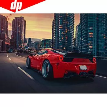 Алмазная картина Город Ночь Автомобиль Алмазная вышивка Мозаика Вышивка крестиком Стразы Полный круглый живописный 20X30CM