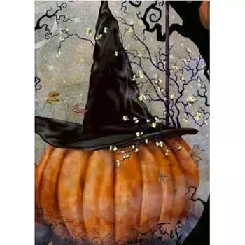 Алмазная картина Хэллоуин Осень Ведьма Кристалл Алмазная вышивка Крестом 20X30CM